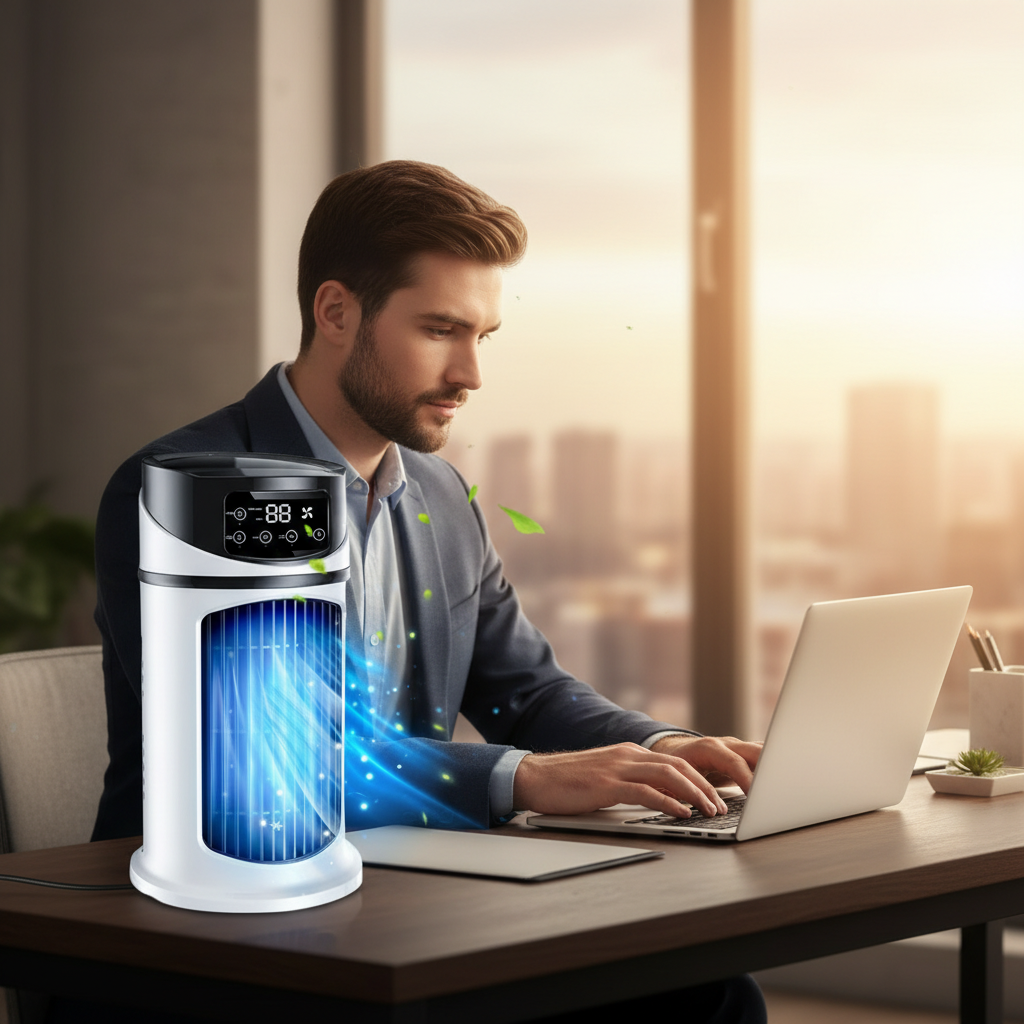 "Miniklim Mini Climatiseur USB Portable – Refroidisseur d'air avec Humidificateur, Ventilateur Bureau/Maison, Modèle L7/L8"